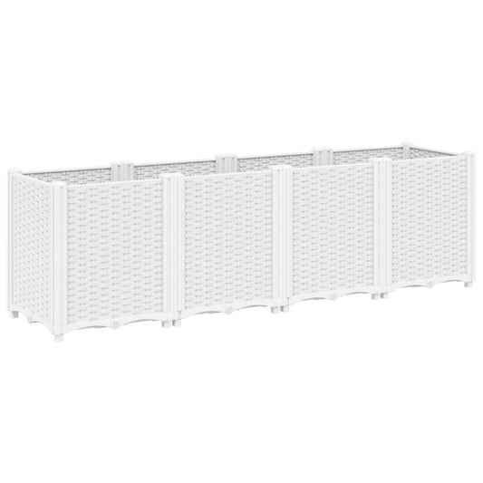 vidaXL Ζαρντινιέρα Κήπου Λευκή 160x40x53 εκ. Πολυπροπυλένιο