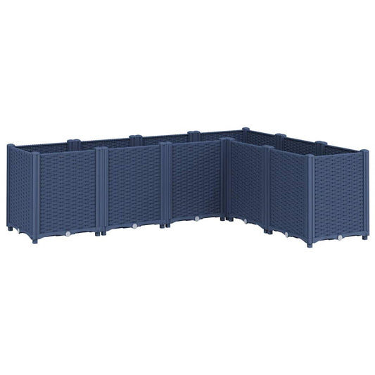 vidaXL Ζαρντινιέρα Κήπου Μπλε Γκρι 160x120x53 εκ. Πολυπροπυλένιο