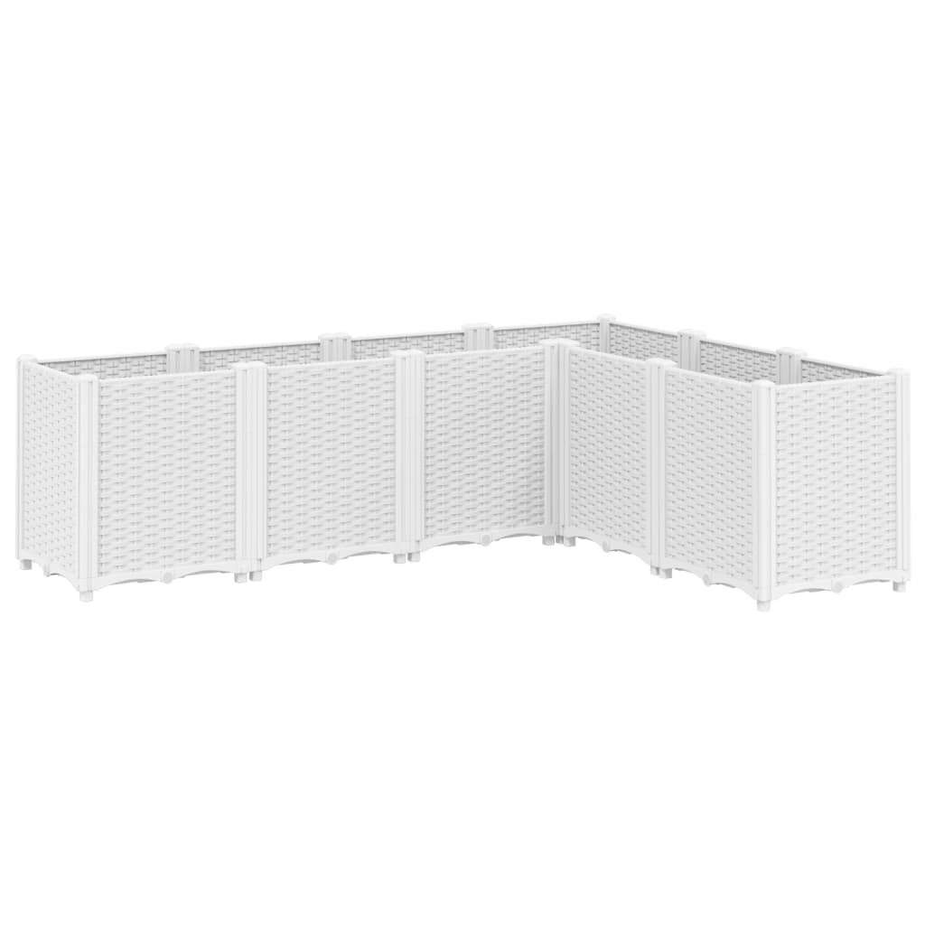 vidaXL Ζαρντινιέρα Κήπου Λευκή 160x120x53 εκ. Πολυπροπυλένιο