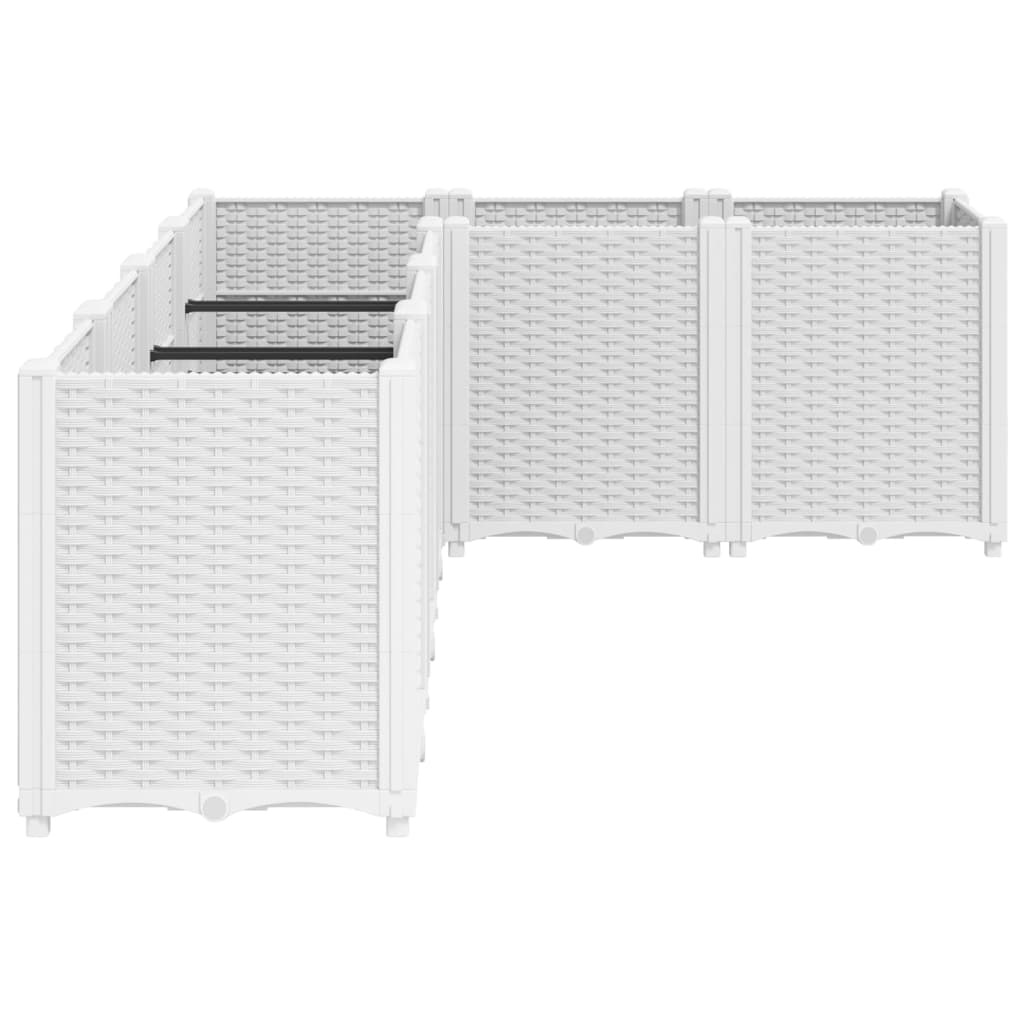 vidaXL Ζαρντινιέρα Κήπου Λευκή 160x120x53 εκ. Πολυπροπυλένιο