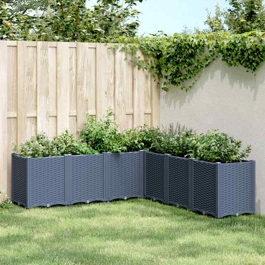 vidaXL Ζαρντινιέρα Κήπου Μπλε Γκρι 160x160x53 εκ. Πολυπροπυλένιο