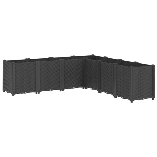 vidaXL Ζαρντινιέρα Κήπου Μαύρη 160x160x53 εκ. Πολυπροπυλένιο