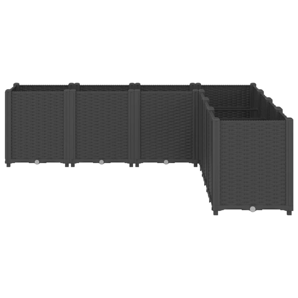 vidaXL Ζαρντινιέρα Κήπου Μαύρη 160x160x53 εκ. Πολυπροπυλένιο