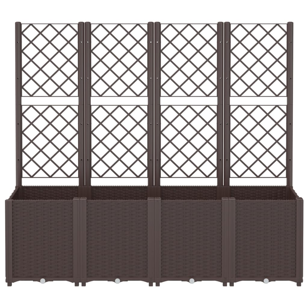vidaXL Ζαρντινιέρα Κήπου με Καφασωτό Καφέ 160 x 40 x 140 εκ. από PP