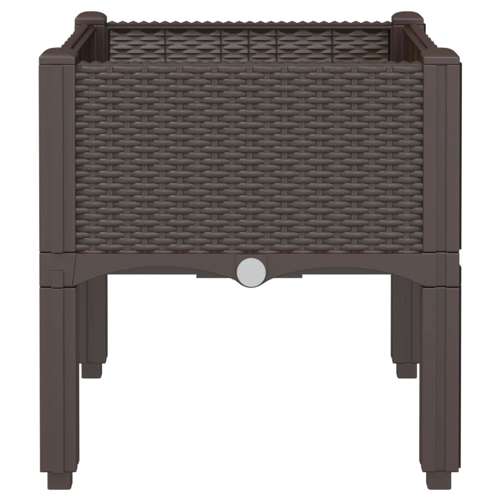 vidaXL Ζαρντινιέρα Κήπου με Πόδια Καφέ 40x40x42 εκ. Πολυπροπυλένιο