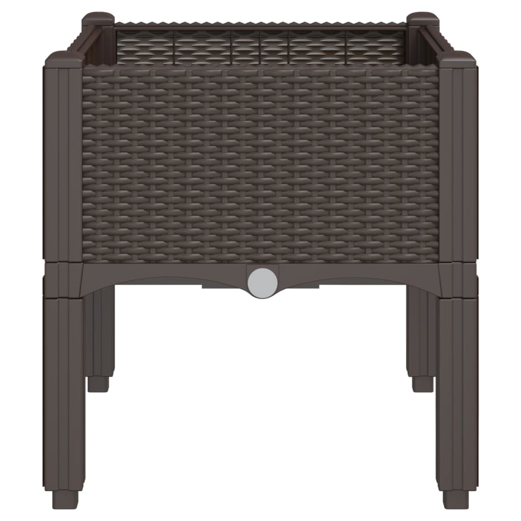 vidaXL Ζαρντινιέρα Κήπου με Πόδια Καφέ 40x40x42 εκ. Πολυπροπυλένιο