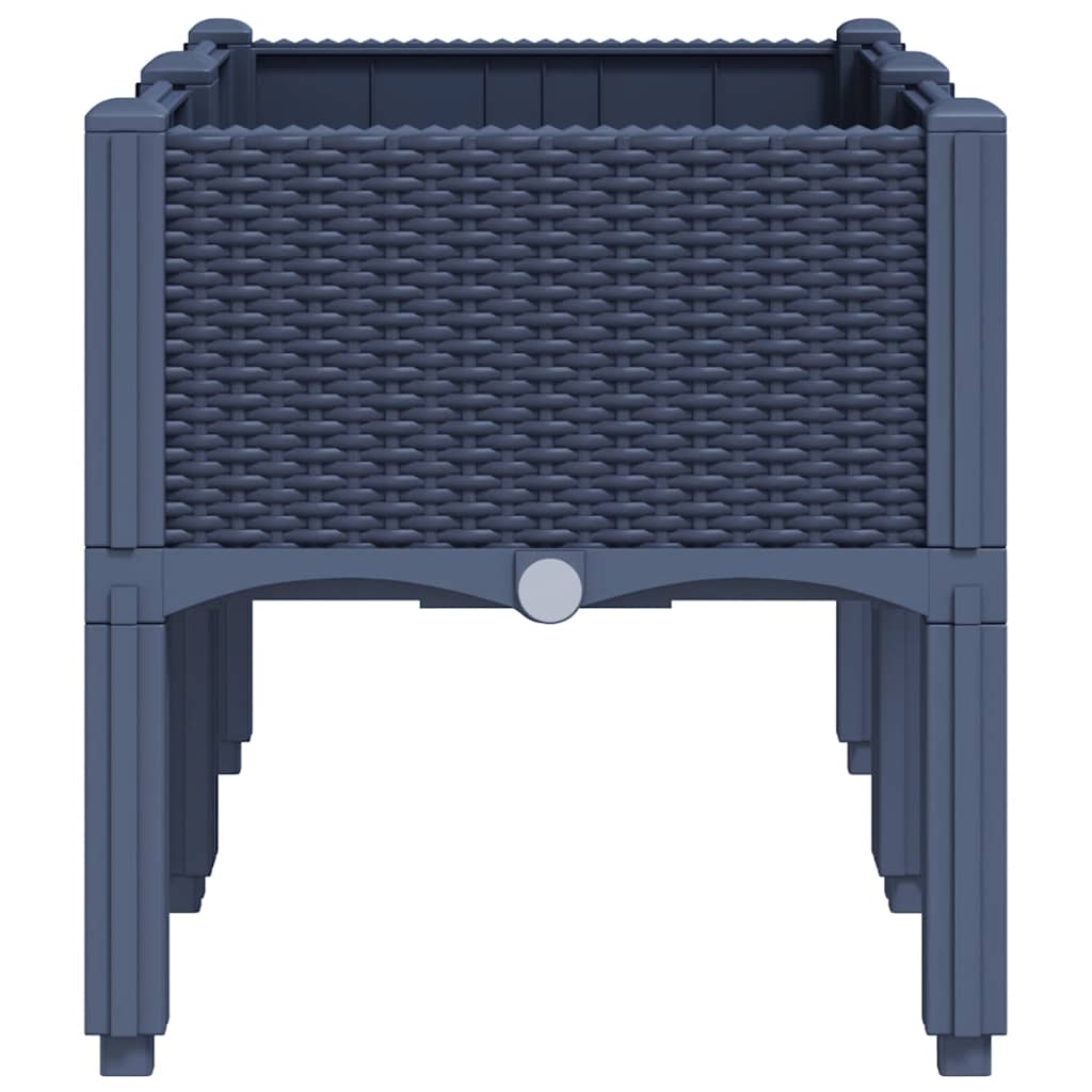 vidaXL Ζαρντινιέρα Κήπου με Πόδια Μπλε Γκρι 80x40x42 εκ. από Πολυπροπυλένιο