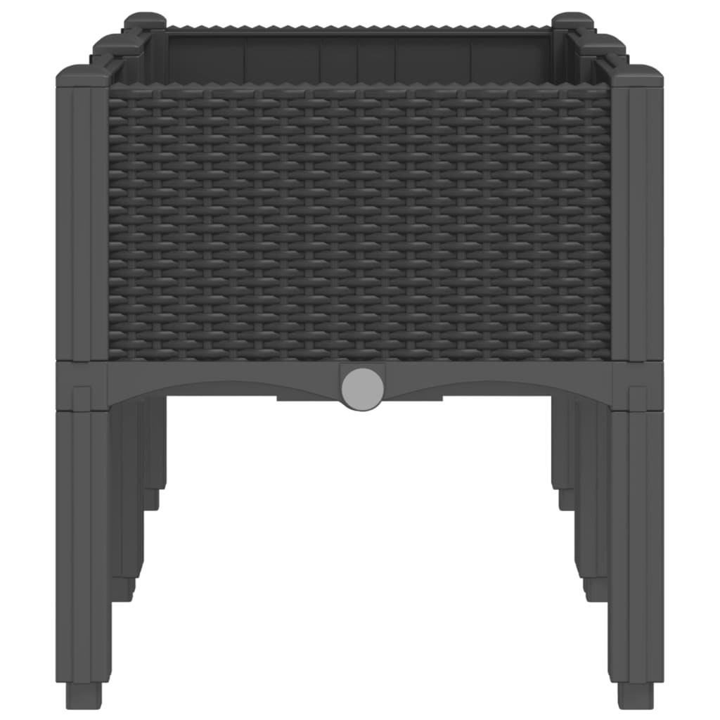 vidaXL Ζαρντινιέρα Κήπου με Πόδια Μαύρη 80x40x42 εκ. Πολυπροπυλένιο