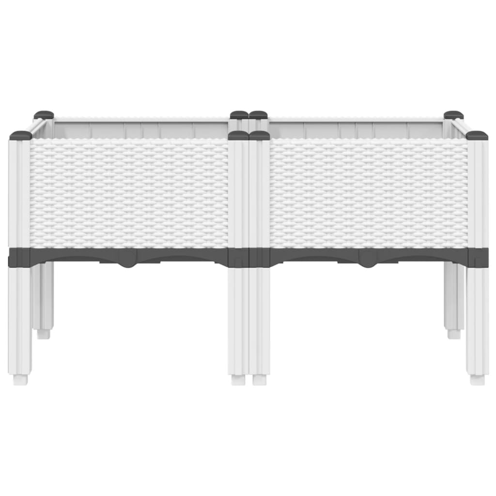 vidaXL Ζαρντινιέρα Κήπου με Πόδια Λευκή 80x40x42 εκ. Πολυπροπυλένιο