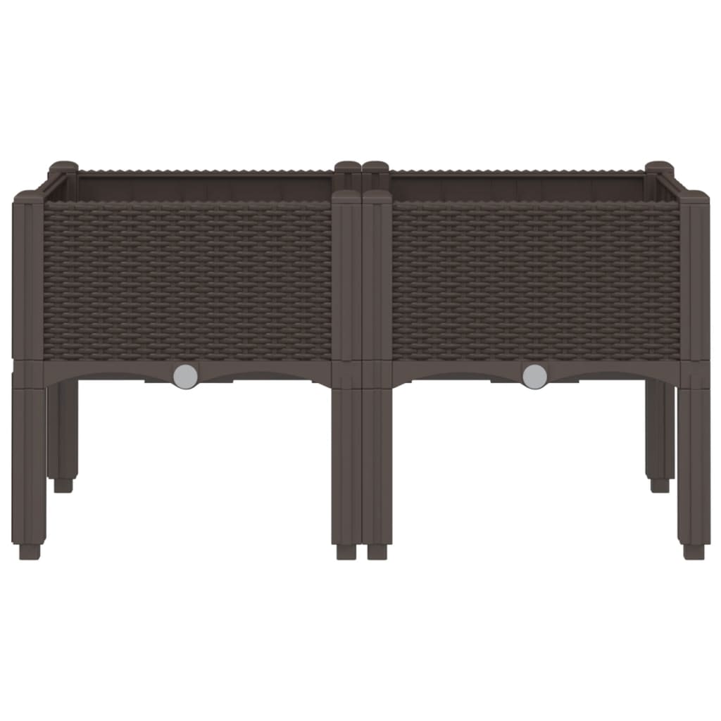 vidaXL Ζαρντινιέρα Κήπου με Πόδια Καφέ 80x40x42 εκ. Πολυπροπυλένιο
