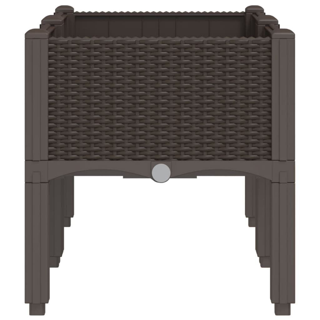 vidaXL Ζαρντινιέρα Κήπου με Πόδια Καφέ 80x40x42 εκ. Πολυπροπυλένιο
