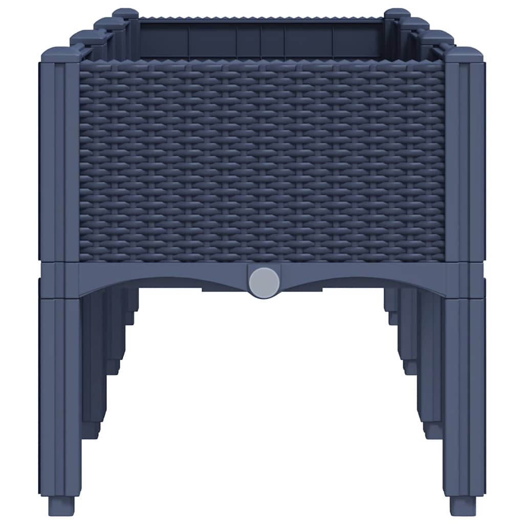 vidaXL Ζαρντινιέρα Κήπου με Πόδια Μπλε Γκρι 120x40x42 εκ. Πολυπροπυλένιο