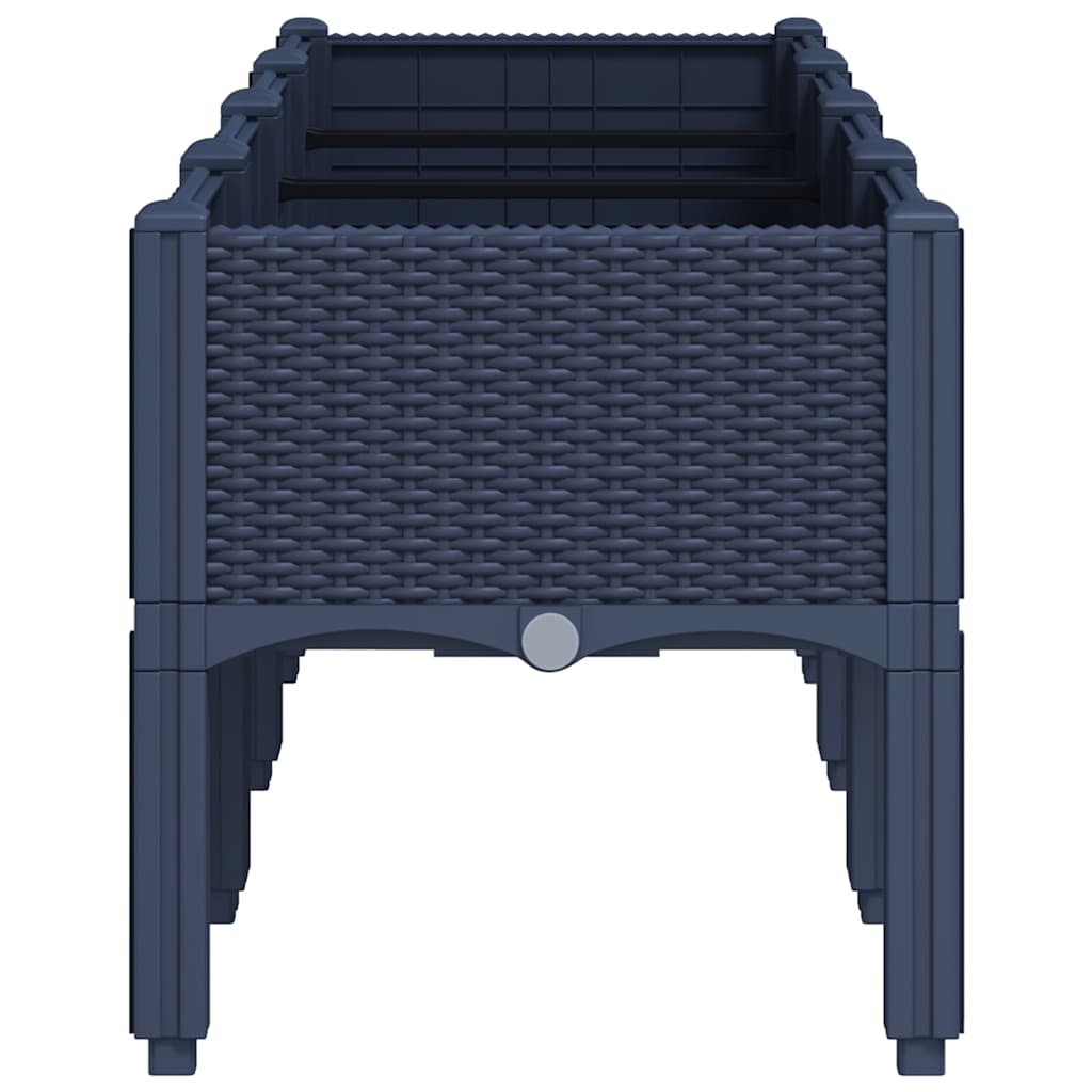 vidaXL Ζαρντινιέρα Κήπου με Πόδια Μπλε Γκρι 160x40x42 εκ. Πολυπροπυλένιο