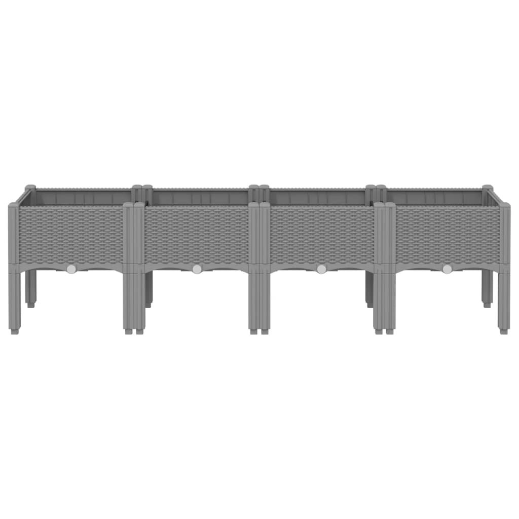 vidaXL Ζαρντινιέρα Κήπου με Πόδια Αν. Γκρι 160x40x42 εκ Πολυπροπυλένιο