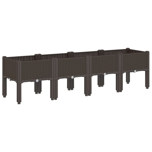 vidaXL Ζαρντινιέρα Κήπου με Πόδια Καφέ 160x40x42 εκ. Πολυπροπυλένιο