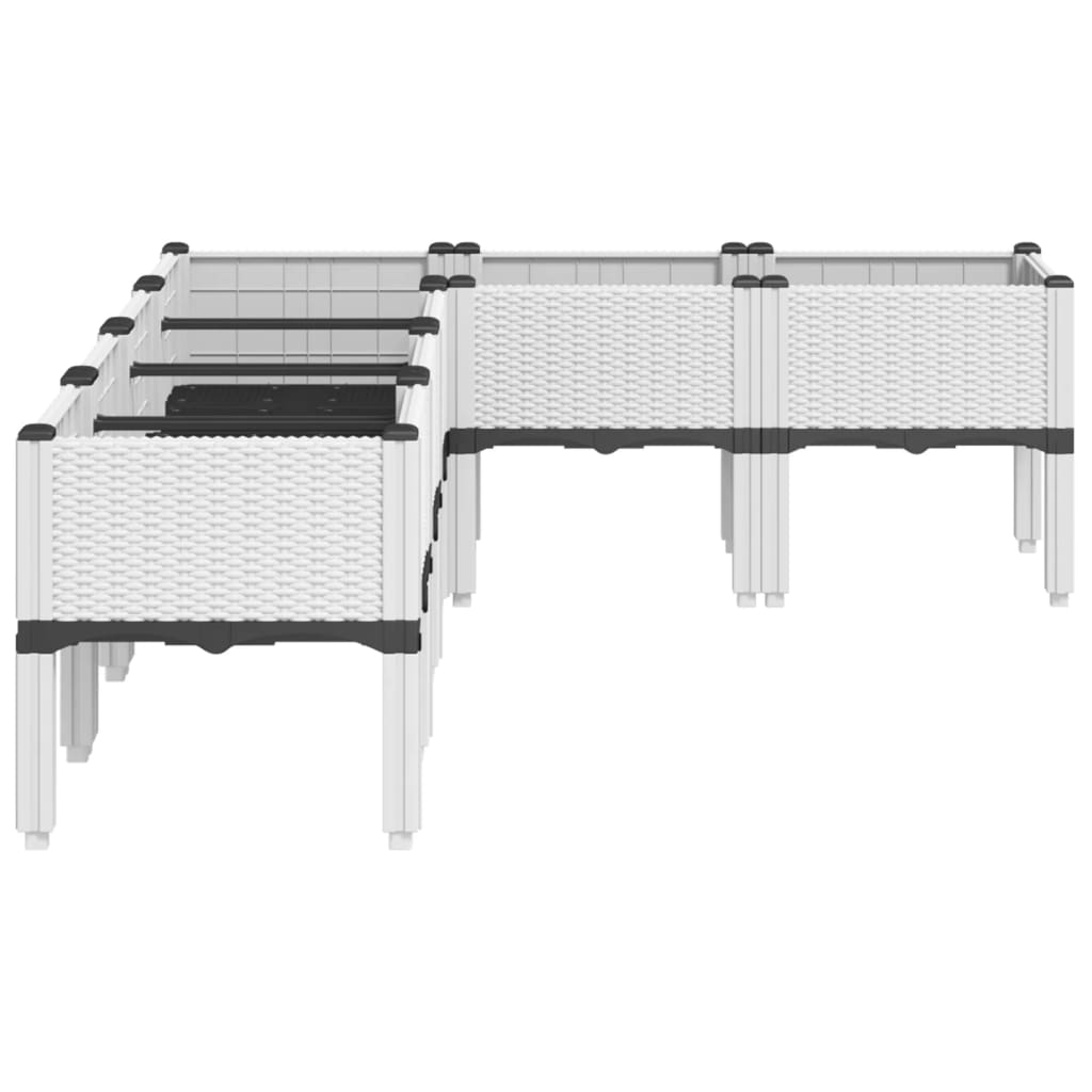 vidaXL Ζαρντινιέρα Κήπου με Πόδια Λευκή 160x120x42 εκ. Πολυπροπυλένιο