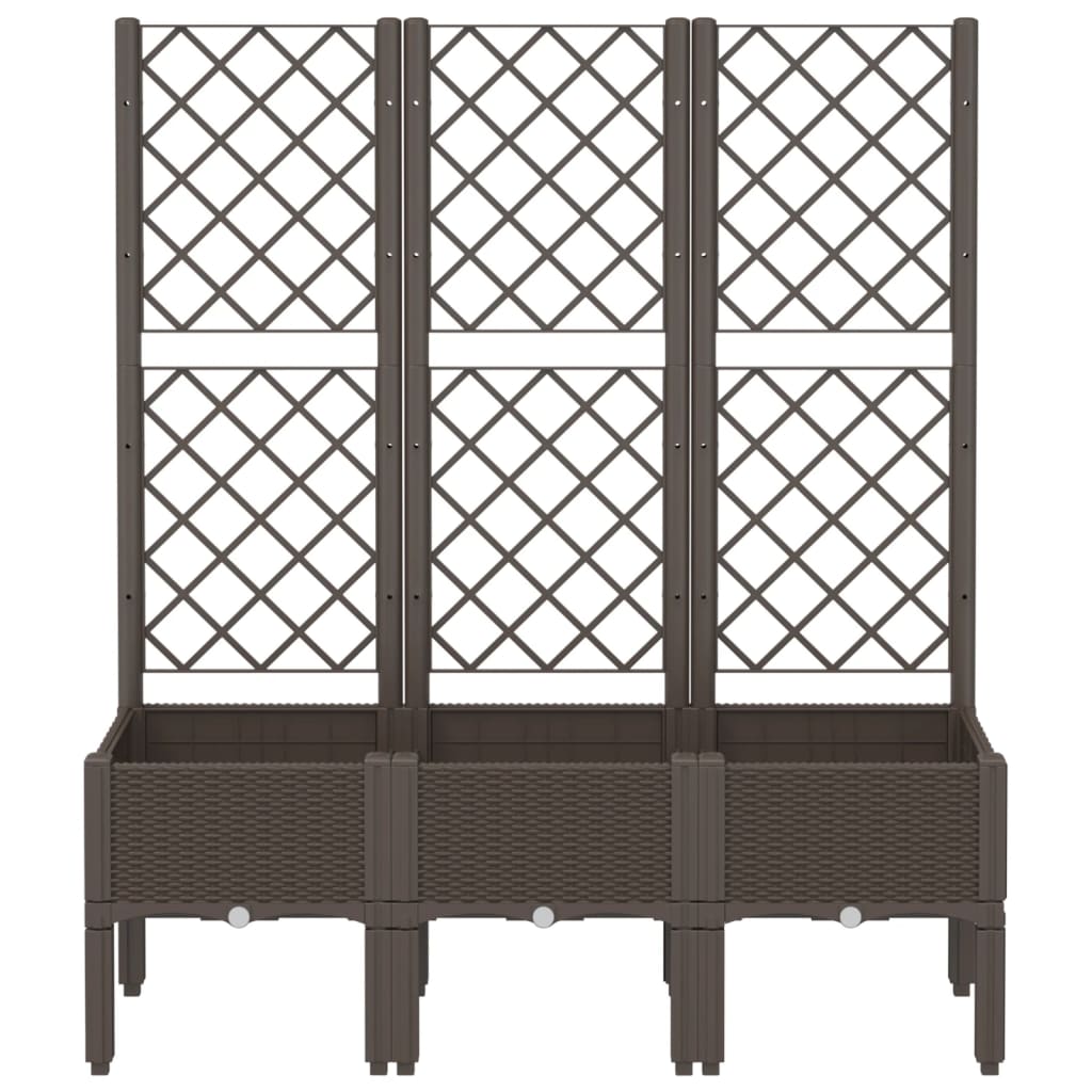 vidaXL Ζαρντινιέρα Κήπου με Καφασωτό Καφέ 120 x 40 x 142 εκ. από PP