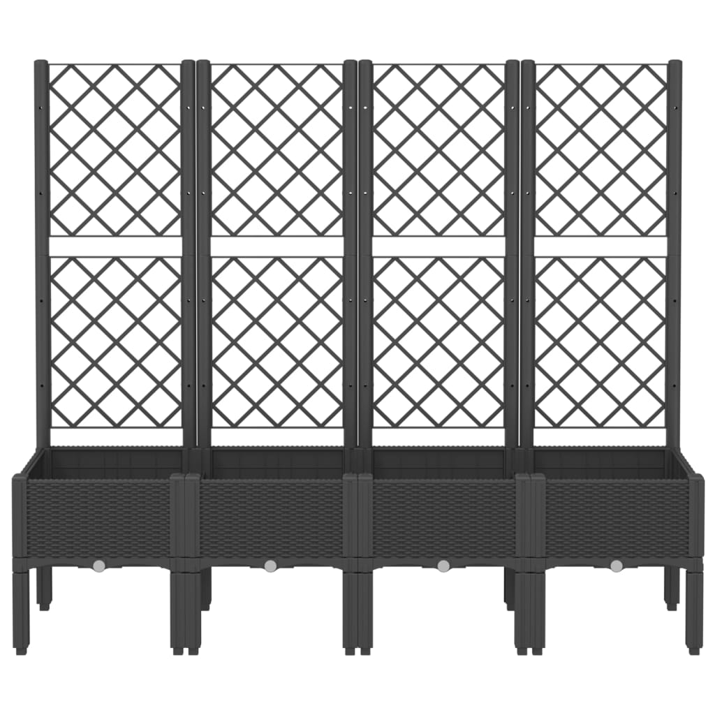 vidaXL Ζαρντινιέρα Κήπου με Καφασωτό Μαύρο 160 x 40 x 142 εκ. από PP