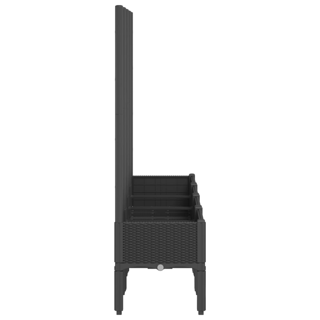 vidaXL Ζαρντινιέρα Κήπου με Καφασωτό Μαύρο 160 x 40 x 142 εκ. από PP