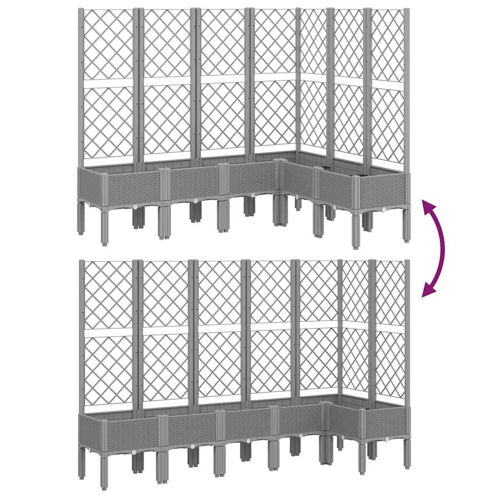vidaXL Ζαρντινιέρα Κήπου με Καφασωτό Ανοιχτό Γκρι 160x120x142 εκ. PP