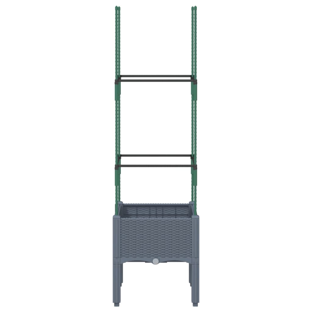 vidaXL Ζαρντινιέρα Κήπου με Καφασωτό Μπλε Γκρι 40x40x142,5 εκ. από PP