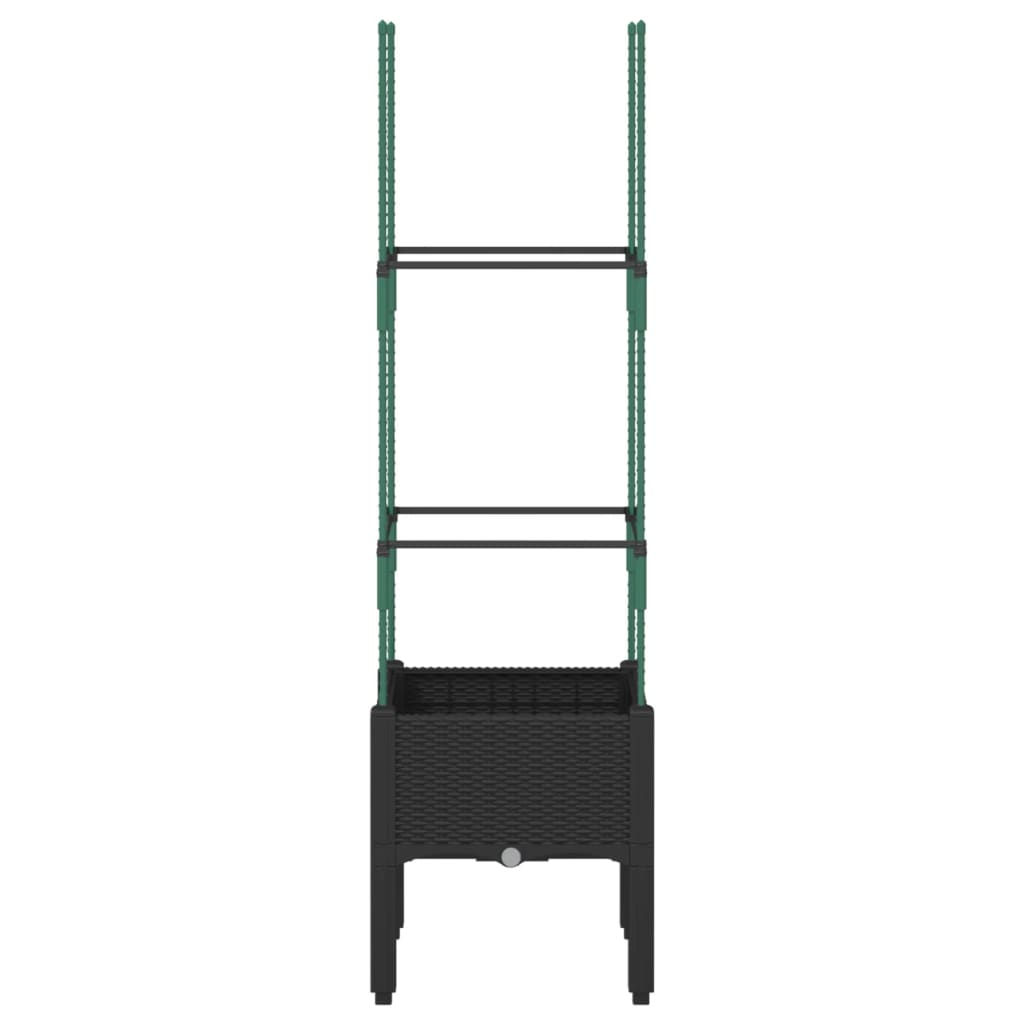 vidaXL Ζαρντινιέρα Κήπου με Καφασωτό Μαύρο 40 x 40 x 142,5 εκ. από PP