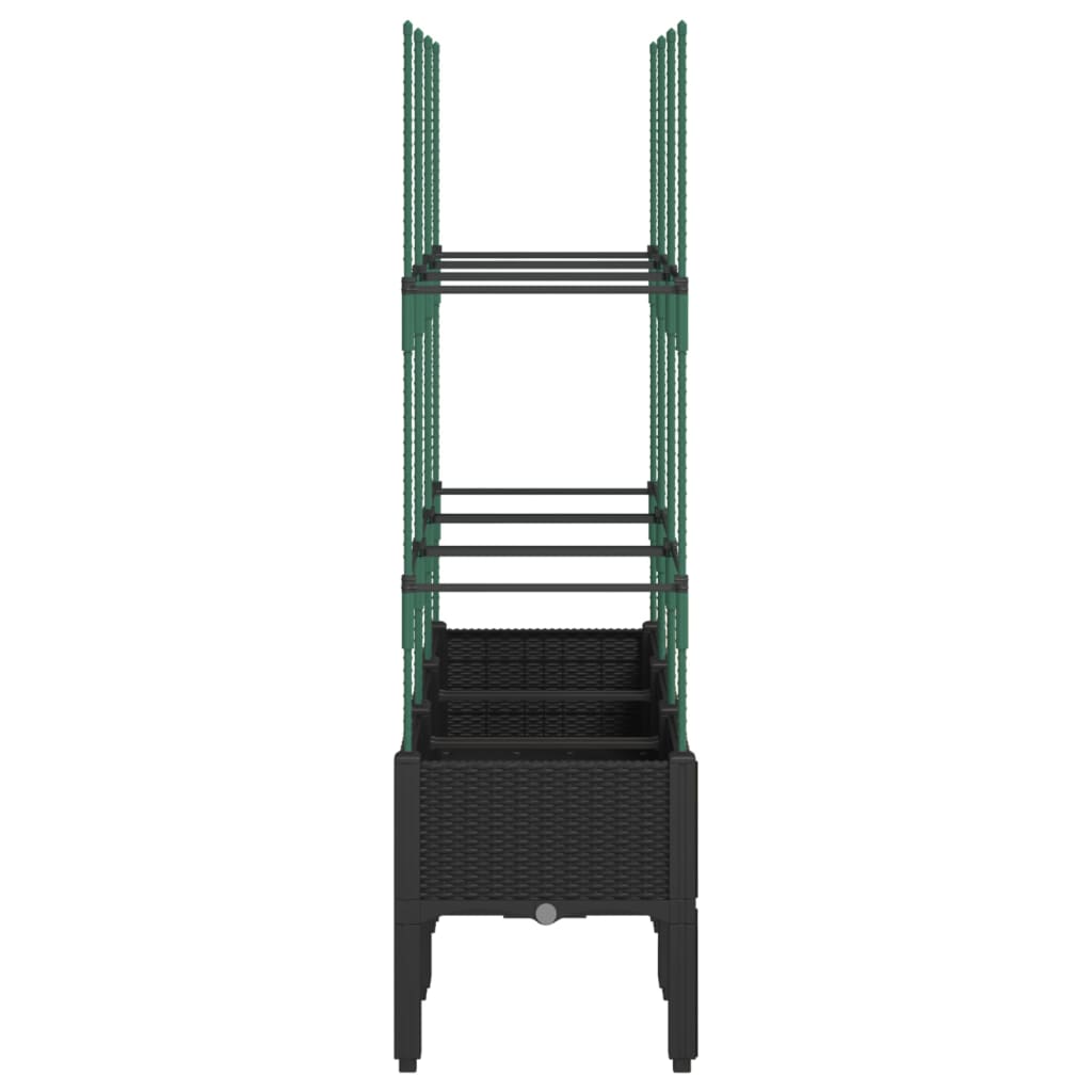 vidaXL Ζαρντινιέρα Κήπου με Καφασωτό Μαύρο 120 x 40 x 142,5 εκ. από PP