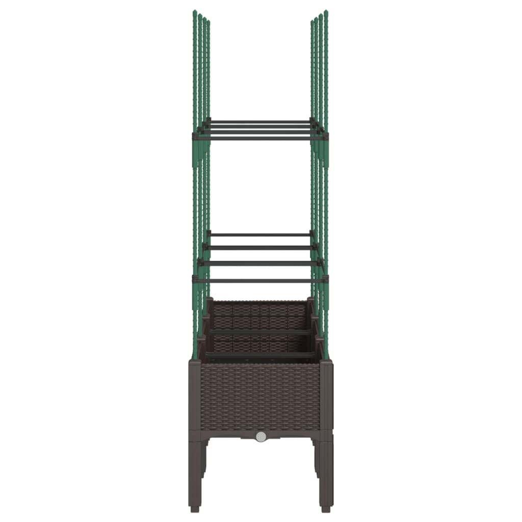 vidaXL Ζαρντινιέρα Κήπου με Καφασωτό Καφέ 120 x 40 x 142,5 εκ. από PP