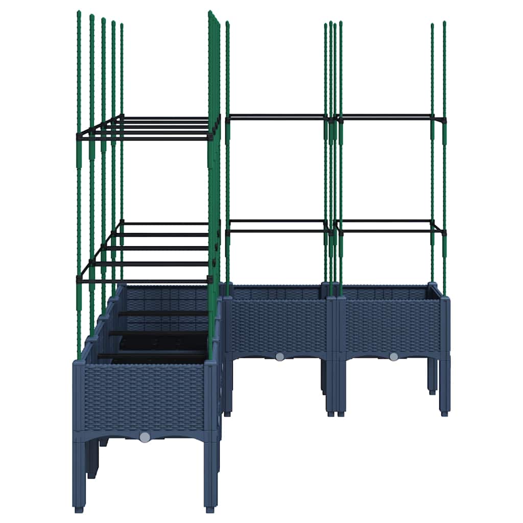 vidaXL Ζαρντινιέρα Κήπου με Καφασωτό Μπλε Γκρι 160x120x142,5 εκ. από PP