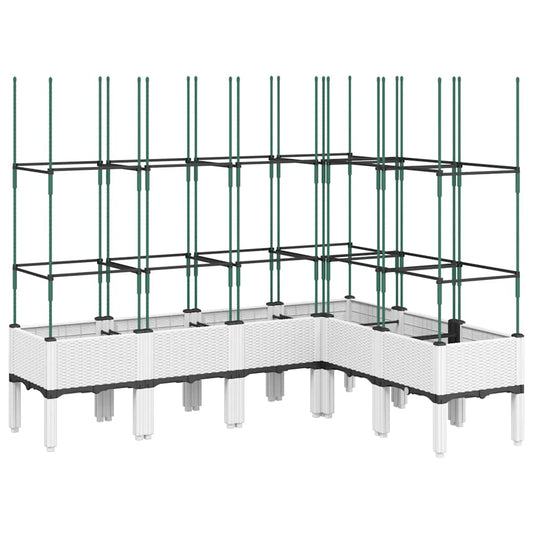 vidaXL Ζαρντινιέρα Κήπου με Καφασωτό Λευκή 160x120x142,5 εκ. από PP