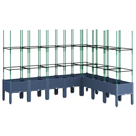 vidaXL Ζαρντινιέρα Κήπου με Καφασωτό Μπλε Γκρι 200x160x142,5 εκ. από PP