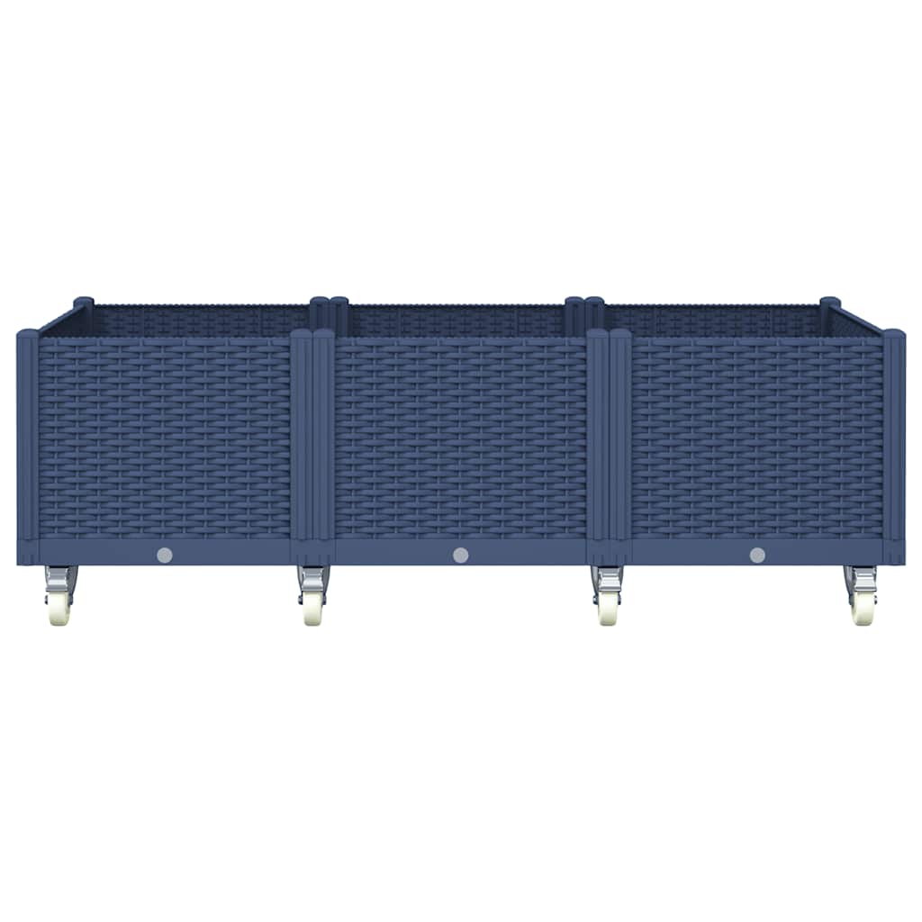 vidaXL Ζαρντινιέρα Κήπου με Πόδια Μπλε Γκρι 150x80x54 εκ. Πολυπροπυλένιο