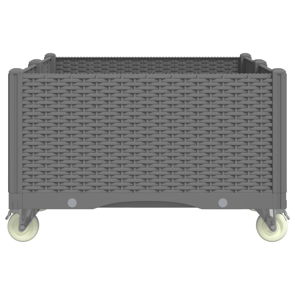 vidaXL Ζαρντινιέρα Κήπου με Ροδάκια Αν.Γκρι 100x80x54εκ Πολυπροπυλένιο