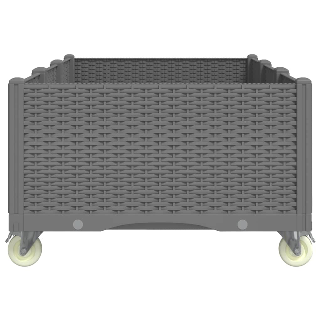 vidaXL Ζαρντινιέρα Κήπου με Ροδάκια Αν.Γκρι 150x80x54εκ Πολυπροπυλένιο