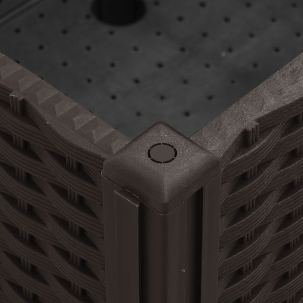 vidaXL Ζαρντινιέρα Κήπου με Ροδάκια Καφέ 100x80x54εκ. Πολυπροπυλένιο