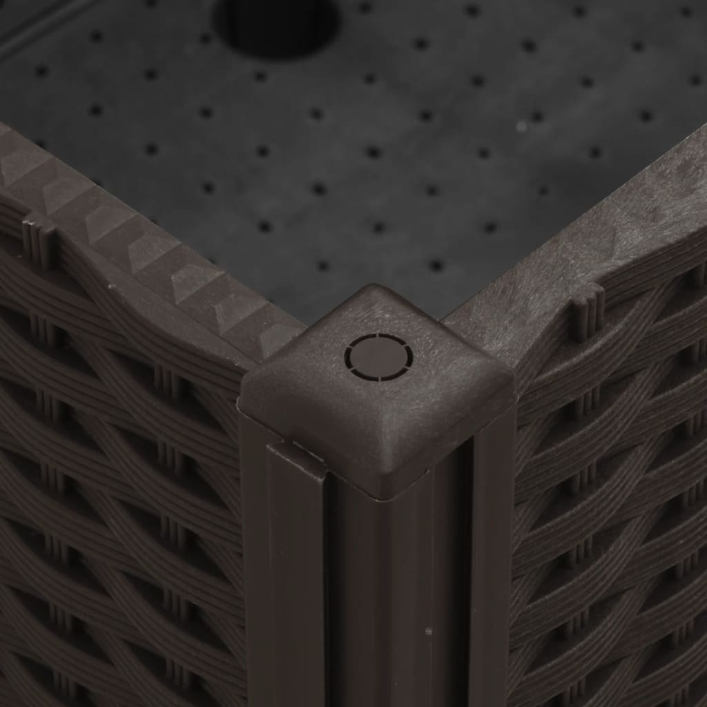 vidaXL Ζαρντινιέρα Κήπου με Ροδάκια Καφέ 150x80x54εκ. Πολυπροπυλένιο