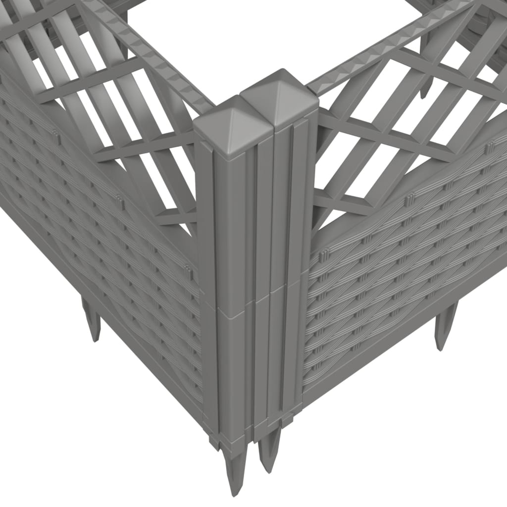 vidaXL Ζαρντινιέρα με Πασσάλους Αν.Γκρι43,5x43,5x43,5εκ Πολυπροπυλένιο