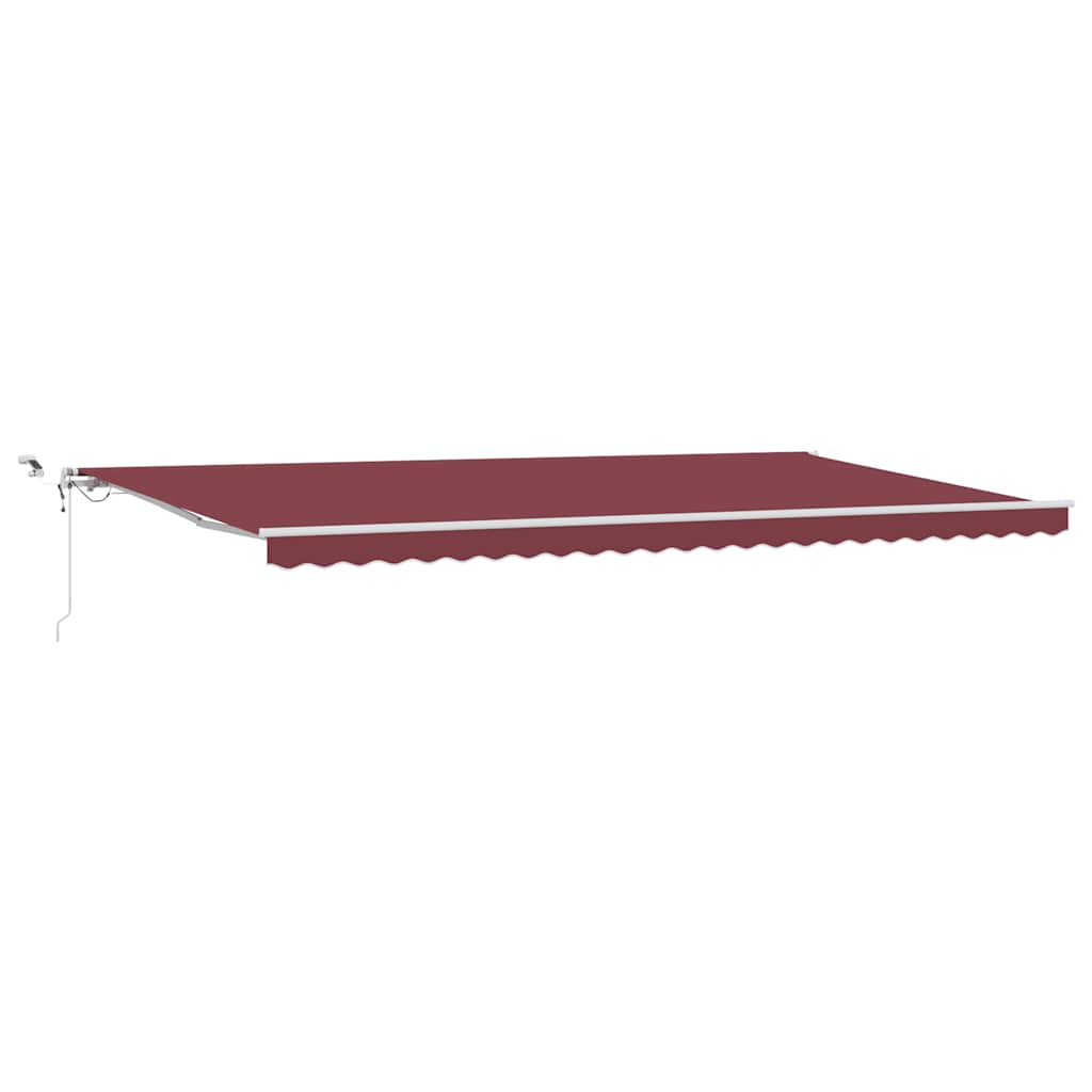 vidaXL Τέντα Πτυσσόμενη Αυτόματη με LED Μπορντό 600x300 εκ.