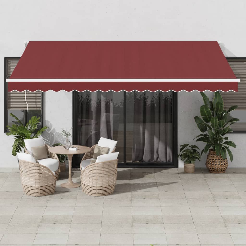 vidaXL Αναδιπλούμενη τέντα Μπορντό 450 x 350 εκ