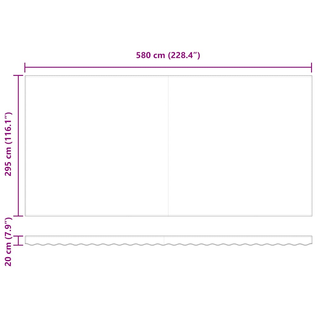 vidaXL Τέντα Πτυσσόμενη Χειροκίνητη Μπορντό 600x300 εκ.