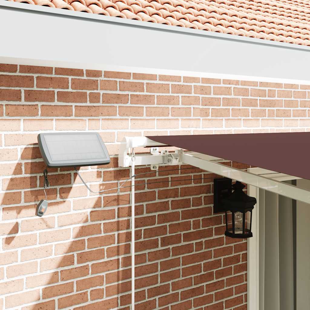 vidaXL Τέντα Πτυσσόμενη Χειροκίνητη με LED Καφέ 450x300 εκ.
