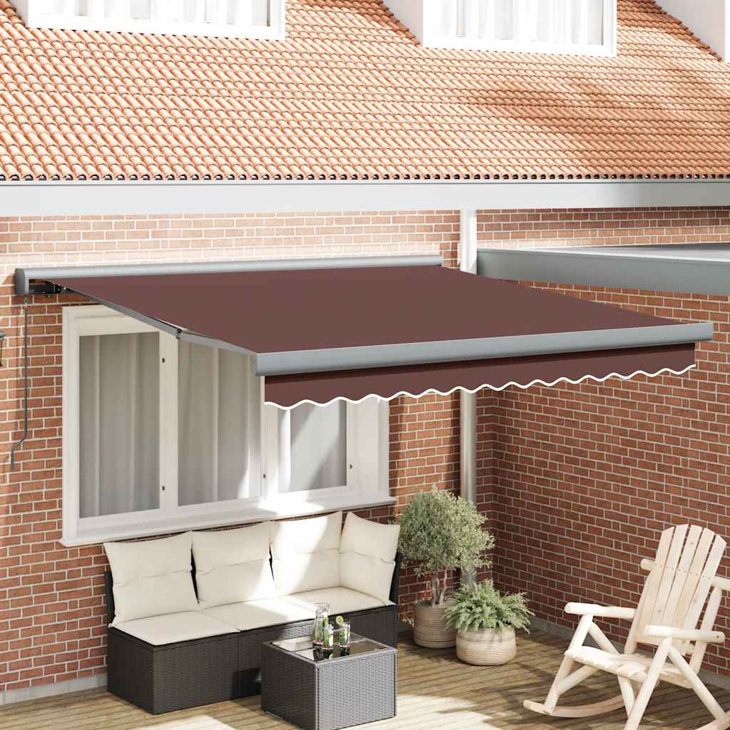 vidaXL Τέντα Πτυσσόμενη Χειροκίνητη Καφέ 300x250 εκ.