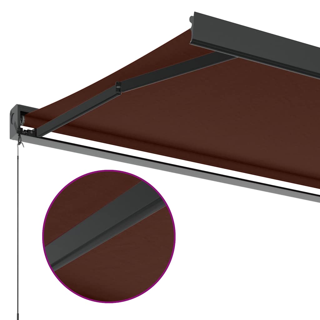 vidaXL Τέντα Πτυσσόμενη Χειροκίνητη Καφέ 350x250 εκ.