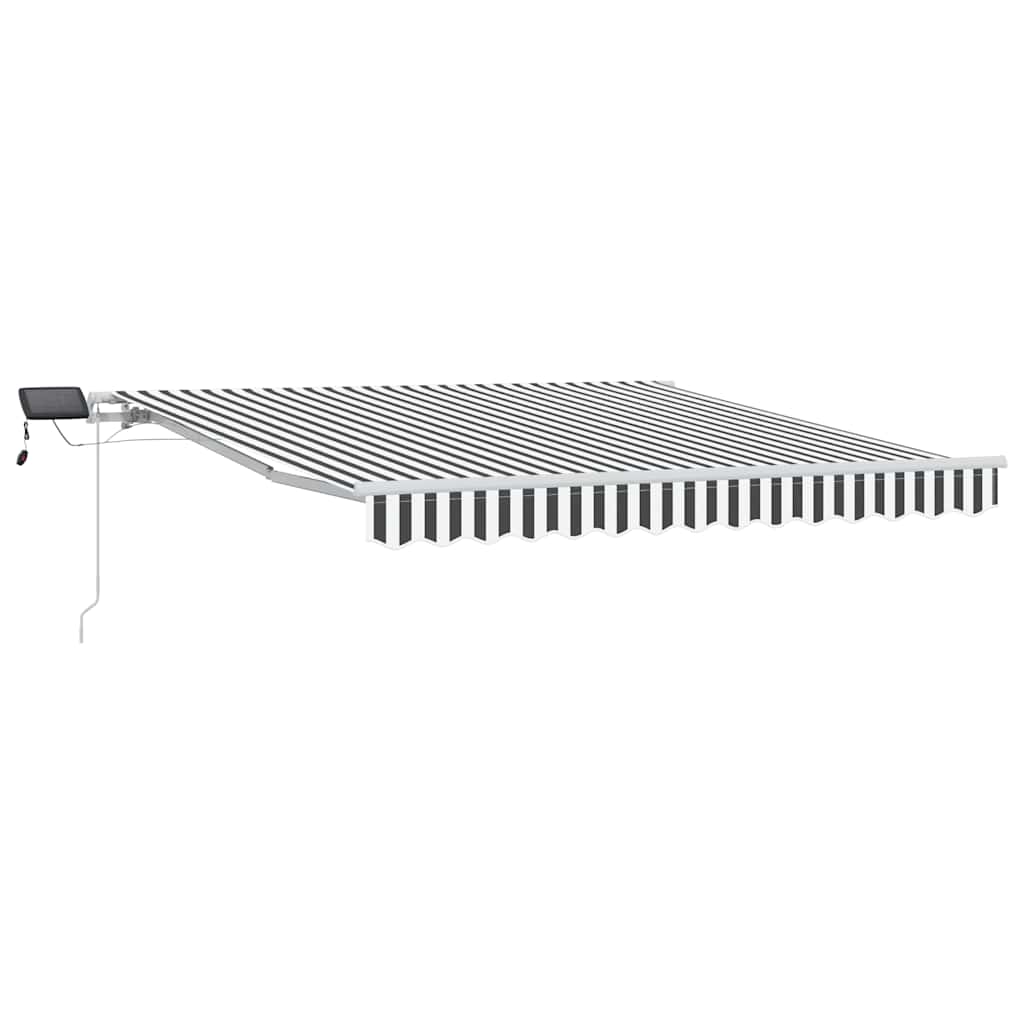 vidaXL Τέντα Πτυσσόμενη Χειροκίνητη με LED Ανθρακί / Λευκή 300x250 εκ.