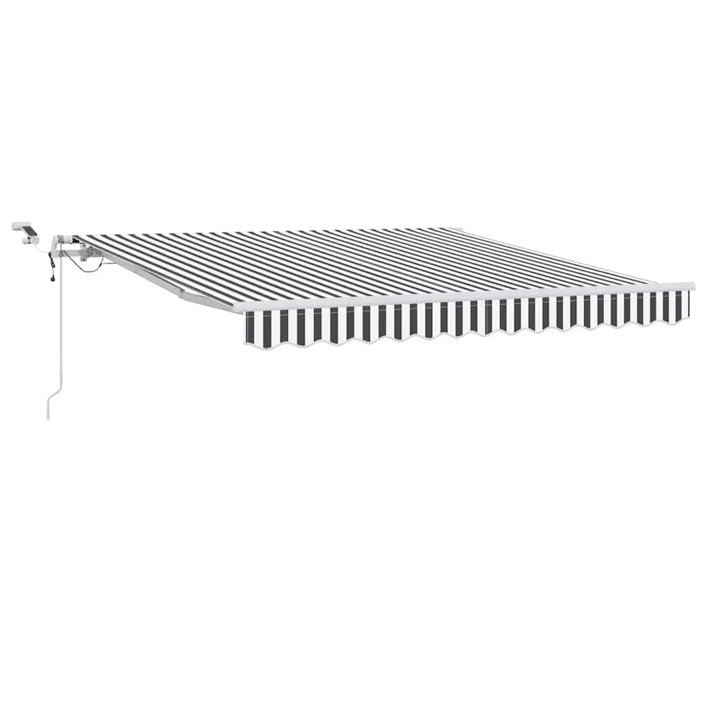 vidaXL Τέντα Πτυσσόμενη Αυτόματη με LED Ανθρακί / Λευκή 300 x 250 εκ.
