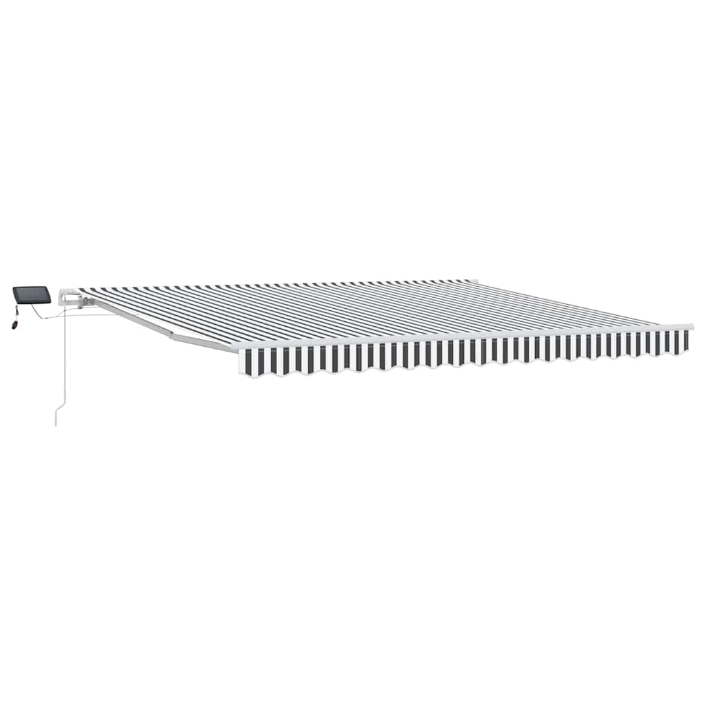 vidaXL Τέντα Πτυσσόμενη Χειροκίνητη με LED Ανθρακί / Λευκή 400x300 εκ.