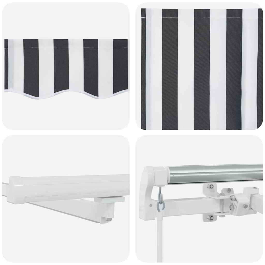 vidaXL Τέντα Πτυσσόμενη Χειροκίνητη με LED Ανθρακί / Λευκή 450x300 εκ.