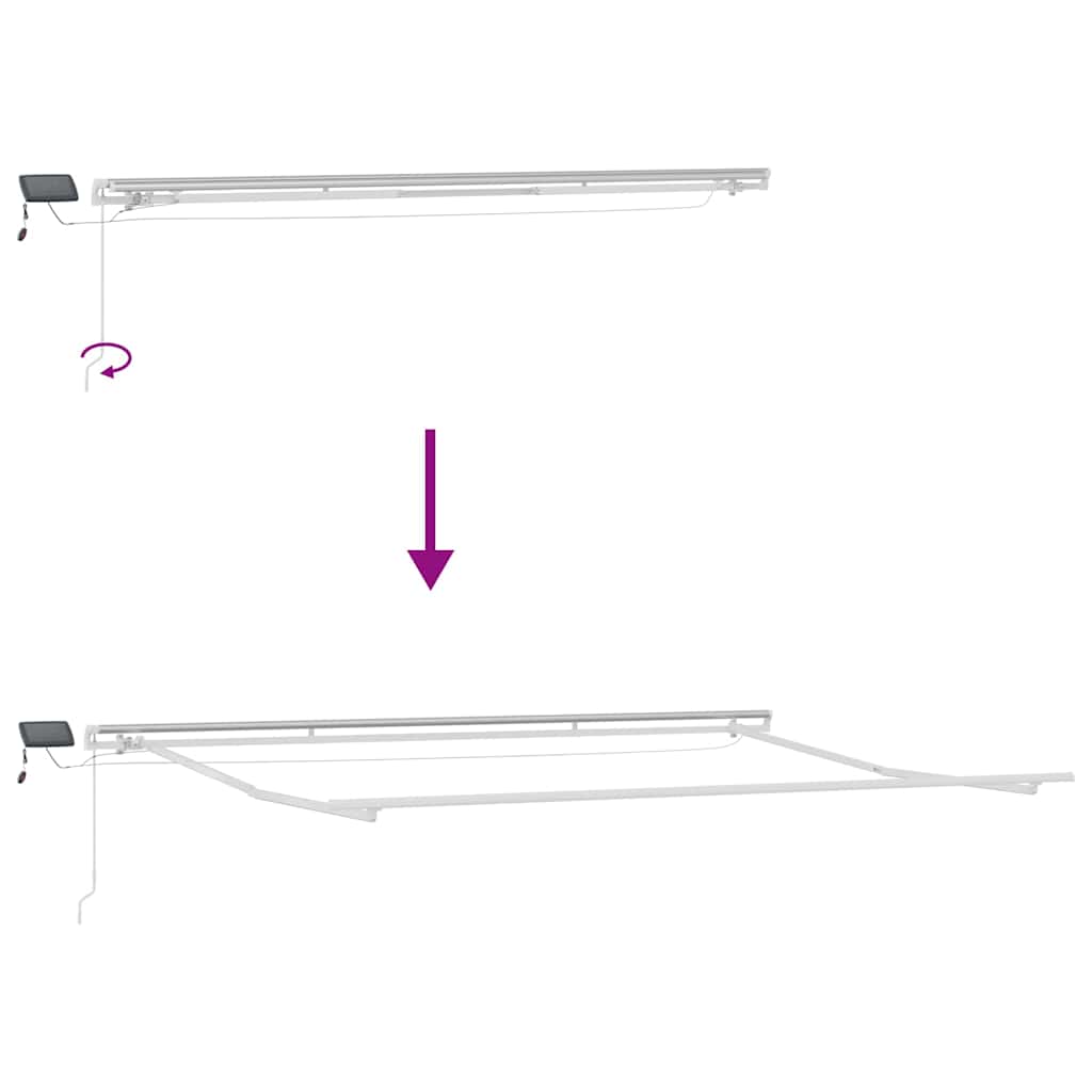 vidaXL Τέντα Πτυσσόμενη Χειροκίνητη με LED Ανθρακί / Λευκή 500x300 εκ.