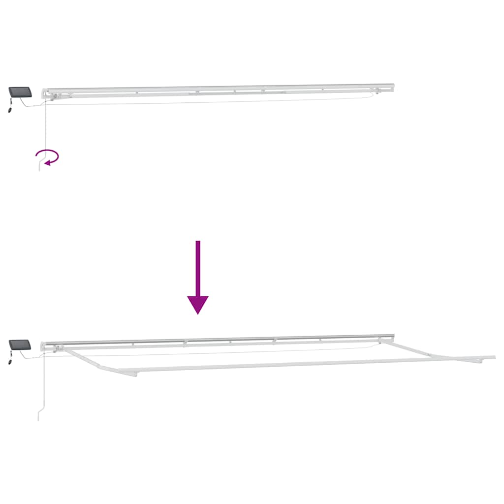 vidaXL Τέντα Πτυσσόμενη Χειροκίνητη με LED Ανθρακί / Λευκή 600x300 εκ.