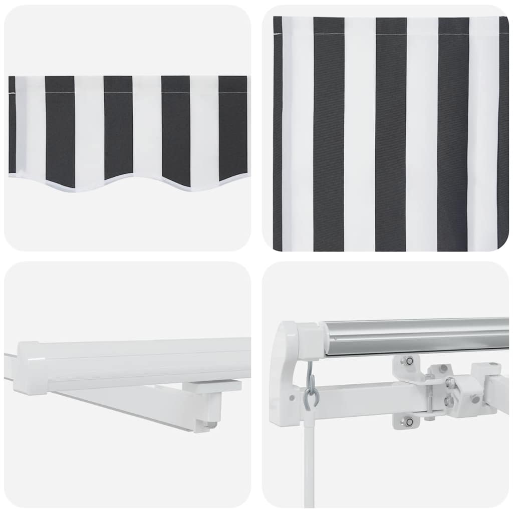 vidaXL Τέντα Πτυσσόμενη Χειροκίνητη με LED Ανθρακί / Λευκή 600x300 εκ.